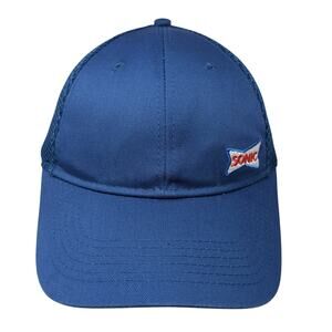 Sonic Snapback Trucker Cap Blue OS Adjustable Embroidered Mesh Back 6 Panel